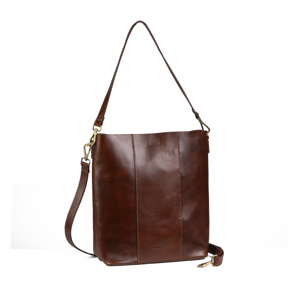 HOUSE of SAJACO Bucket bag i skinn cognac 16"