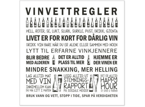 BC Servietter Lunch, Vinvettregler..