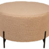 BC Puff boucle beige rund m/sorte 70x42cm