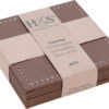 BC Glassbrikke PU-skinn 10x10cm  4stk brun