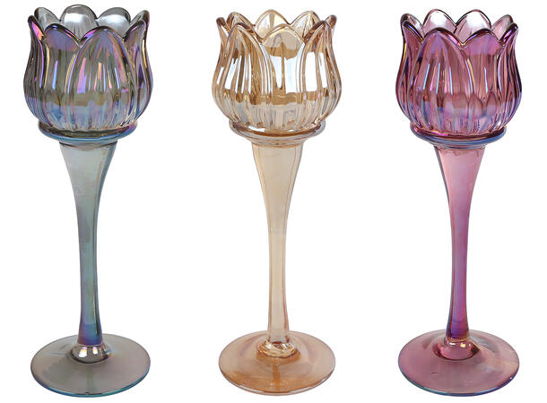 BC Lysestake glasstulipan m/stett 7x22 blålig