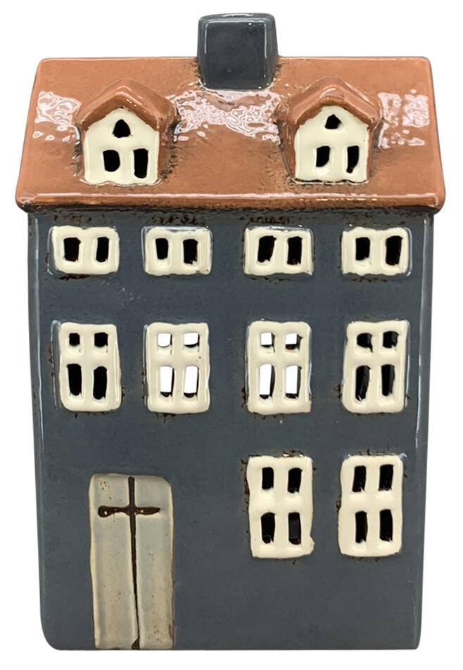 lyshus telys beige keramikk