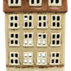 lyshus telys beige keramikk