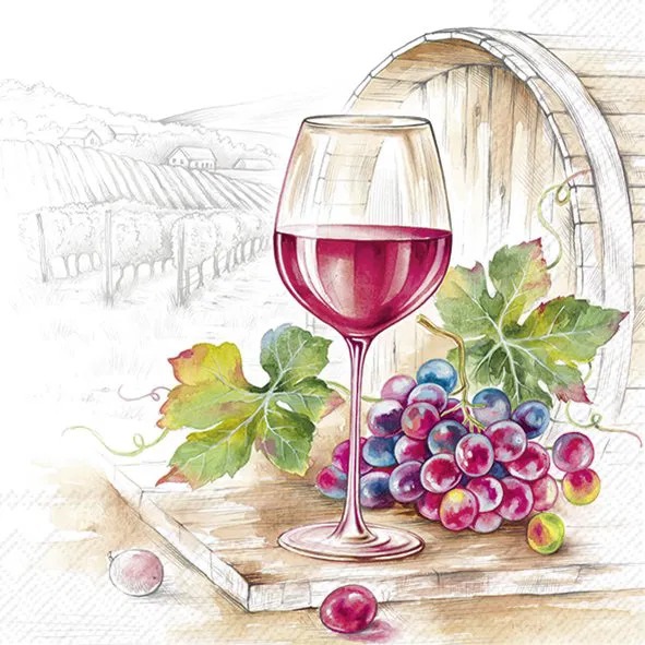 IHR Servietter Lunch 33x33 ,VIN ROUGE