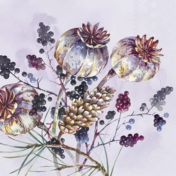 IHR Servietter Kaffe 25x25 , AMARA violet