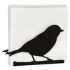 IHR Serviettholder Bird Silhouette sort metall