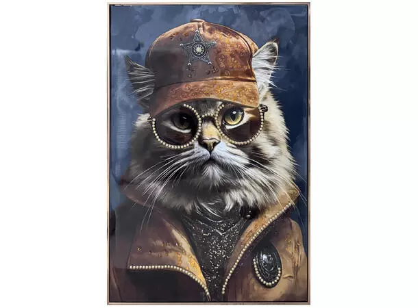 Lerretsbilde Katt Sheriff dekor 62x92cm