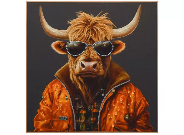 BC Lerretsbilde Okse Gangster dekor 82x82cm