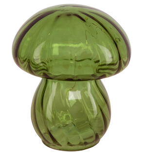 Sopp glass grønn klar 10 LED 13,5x15,5cm