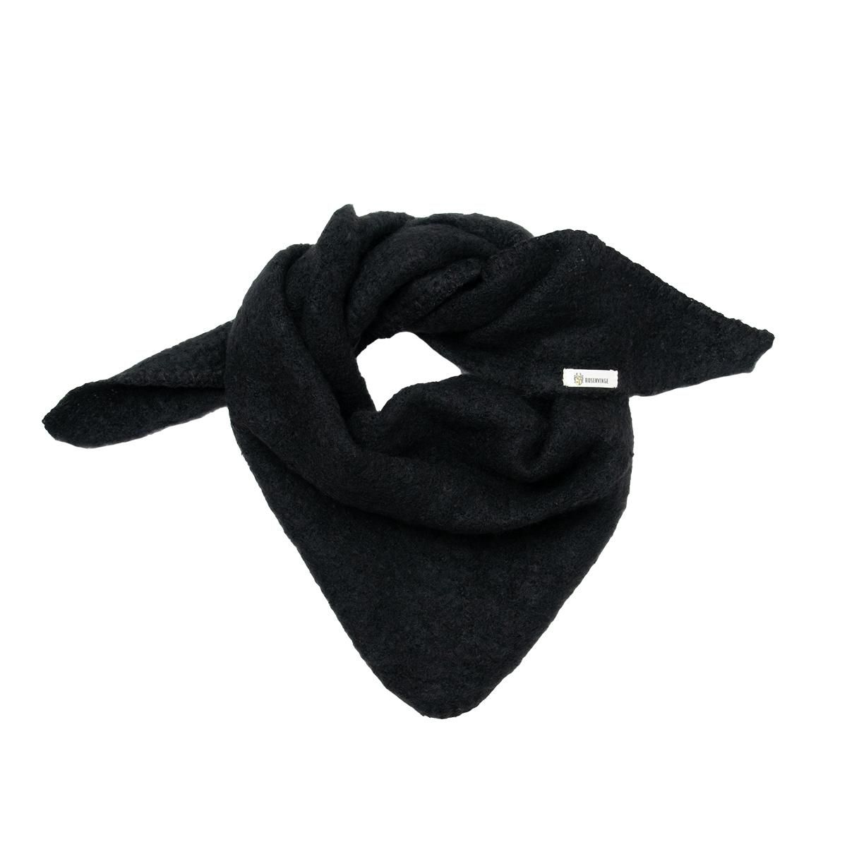 Rosenvinge lite trekant skjerf med sting svart