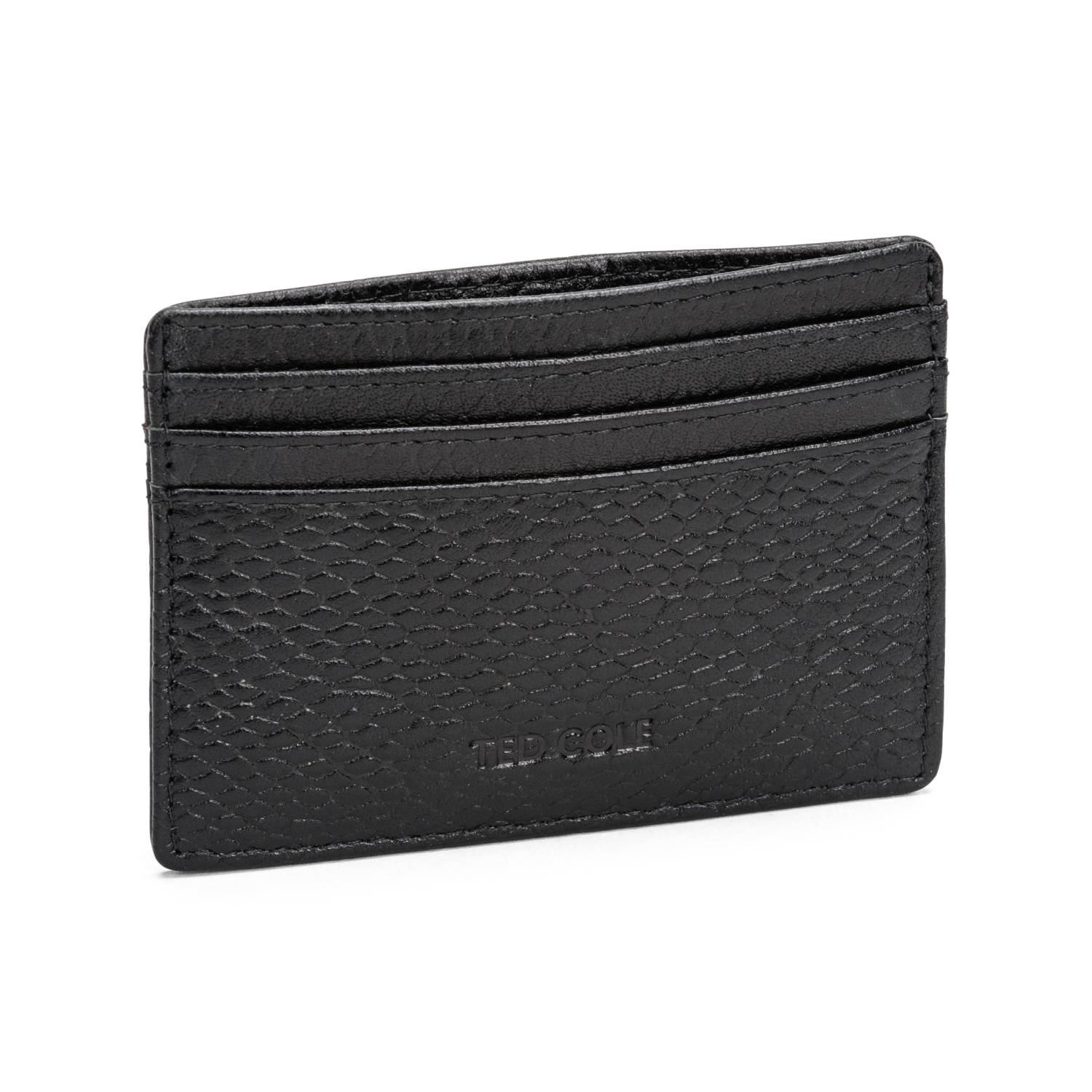 Ted Cole Kortholder i skinn svart