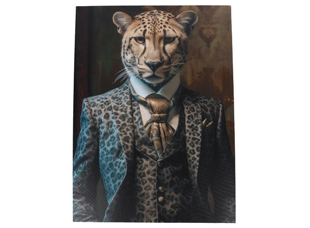 BC Bilde Panter/mann sort canvas 70x50x5cm