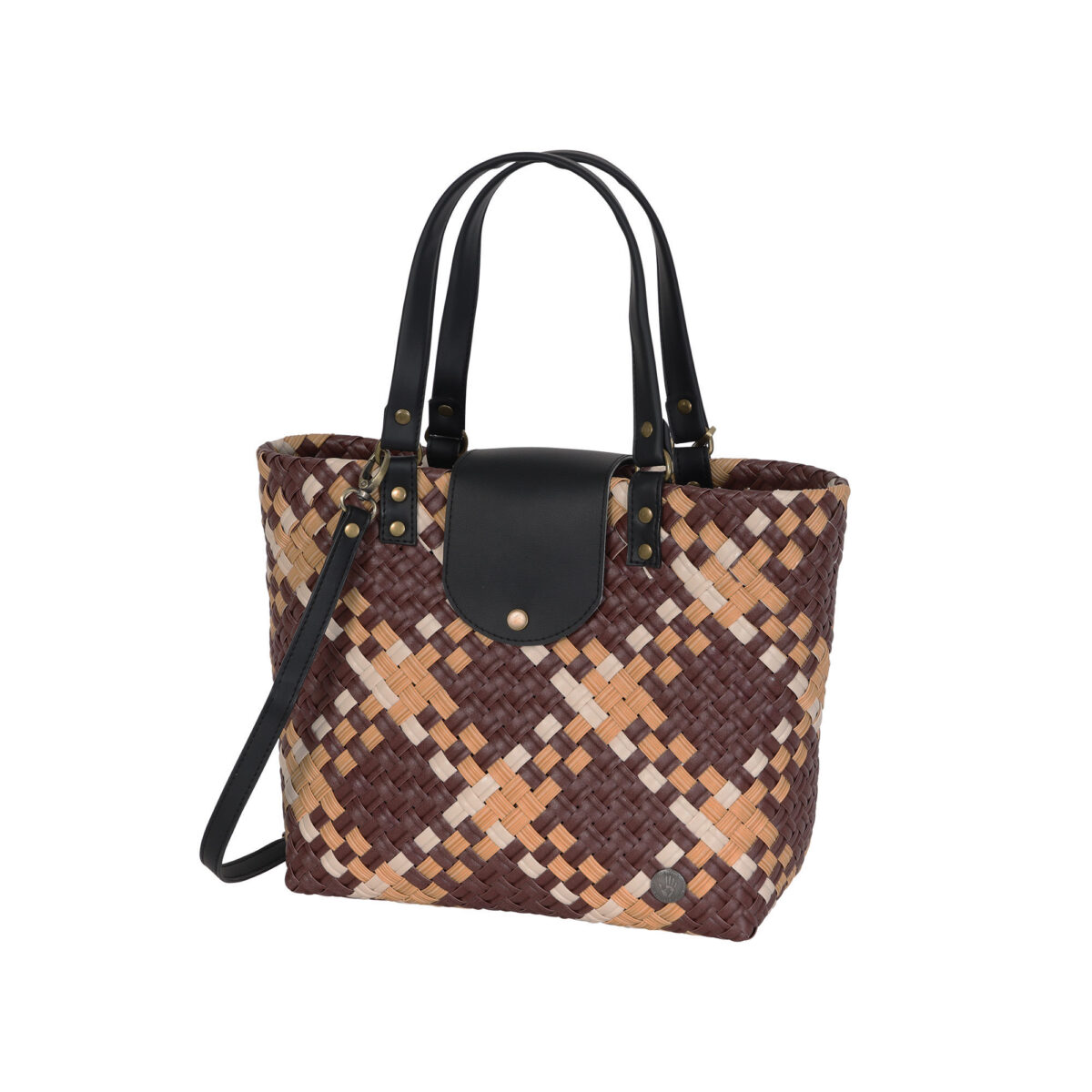 Handed By ALLEY Shopper estnut brown pattern