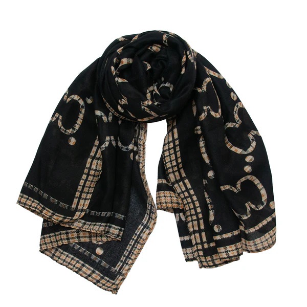 ROSENVINGE mykt skjerf cc-print svart