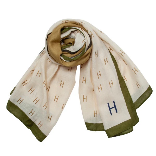 ROSENVINGE mykt skjerf H -print mørk grønn