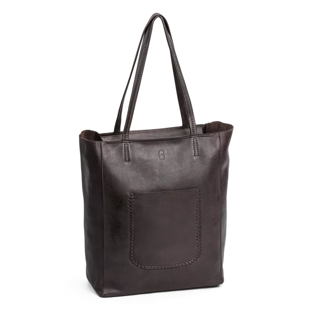 House of Sajaco Skinnveske Casual Shopper mørke brun