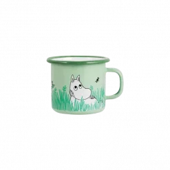 Moomin krus emalje grønn 2,5 dl - I hagen