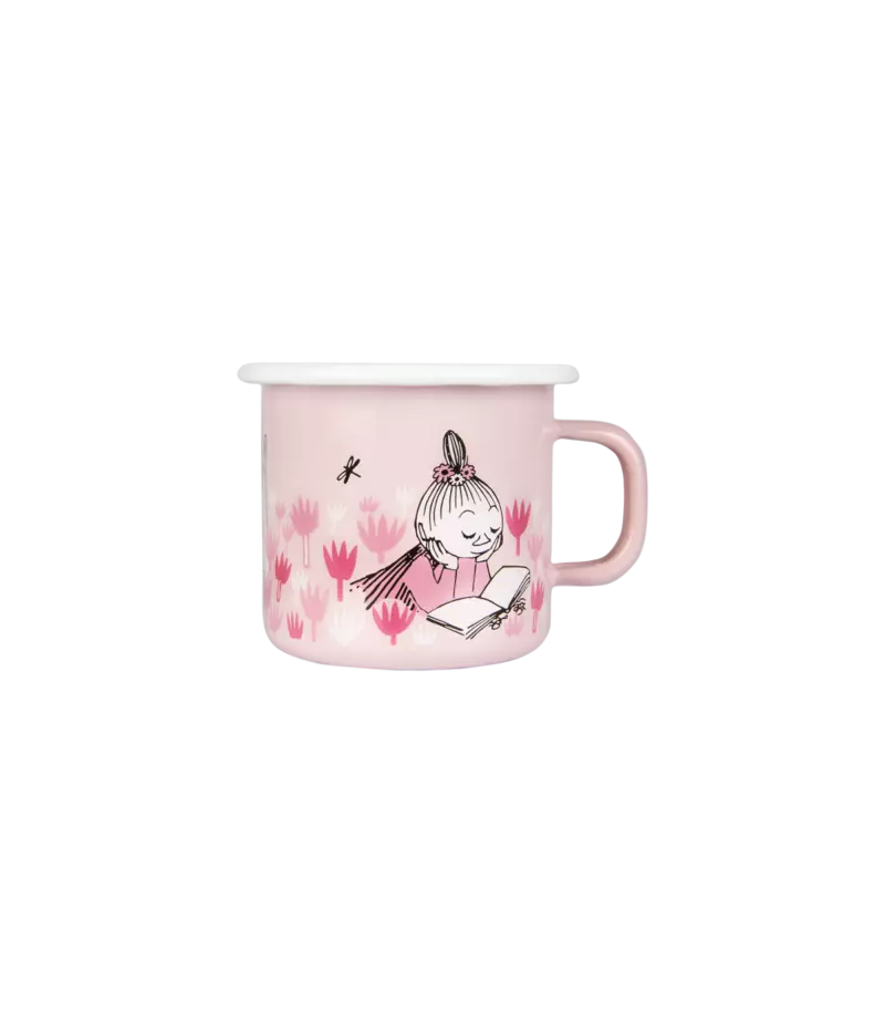 Moomin krus emalje rosa 2,5 dl - Venner