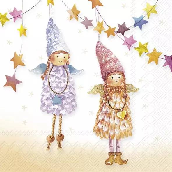 Ihr Servietter Lunch 33x33 cm, HANDMADE DOLLS apricot