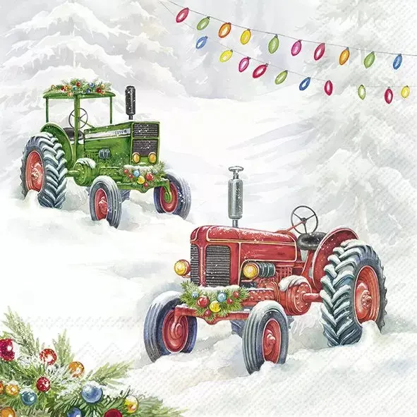 Ihr Servietter kaffe 25x25 cm,FESTIVE TRACTOR
