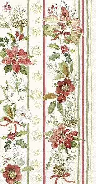 Ihr Servietter buffet , POINSETTIA BOUQUET cream