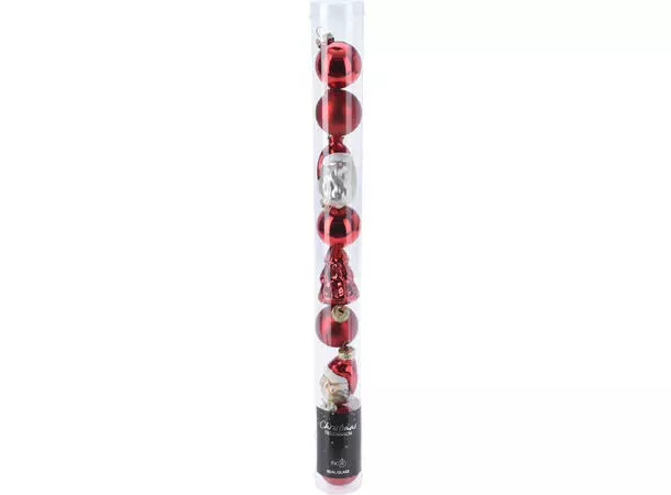 BC Julepynt 3 figurer 6 kuler Røde 9stk