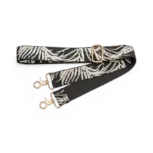 LYCKE Veskereim svart/beige mønster m/gull