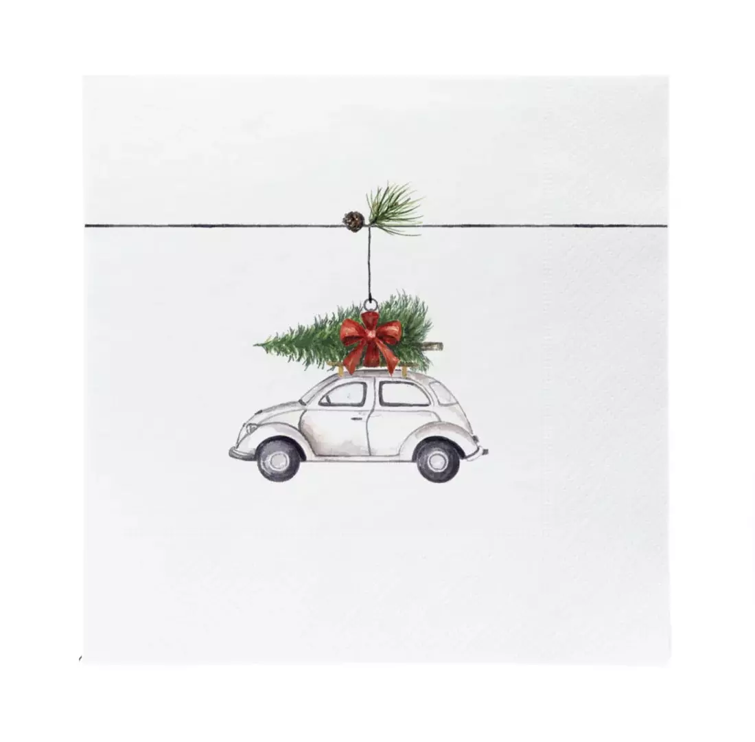 SØGNE Serviett lunsj tradisjon bil grønn