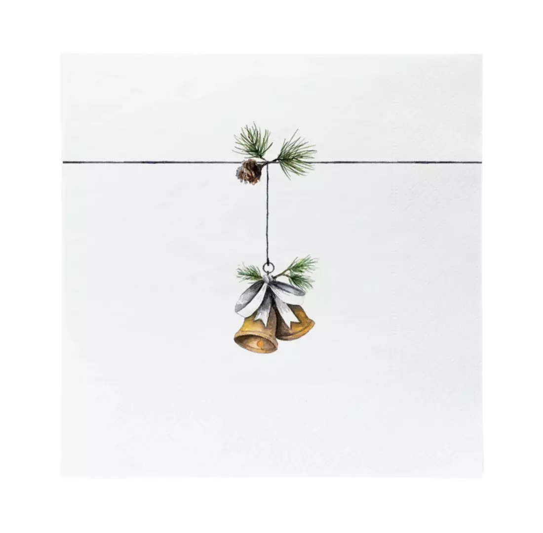 SØGNE serviett lunsj tradisjon bjeller grønn