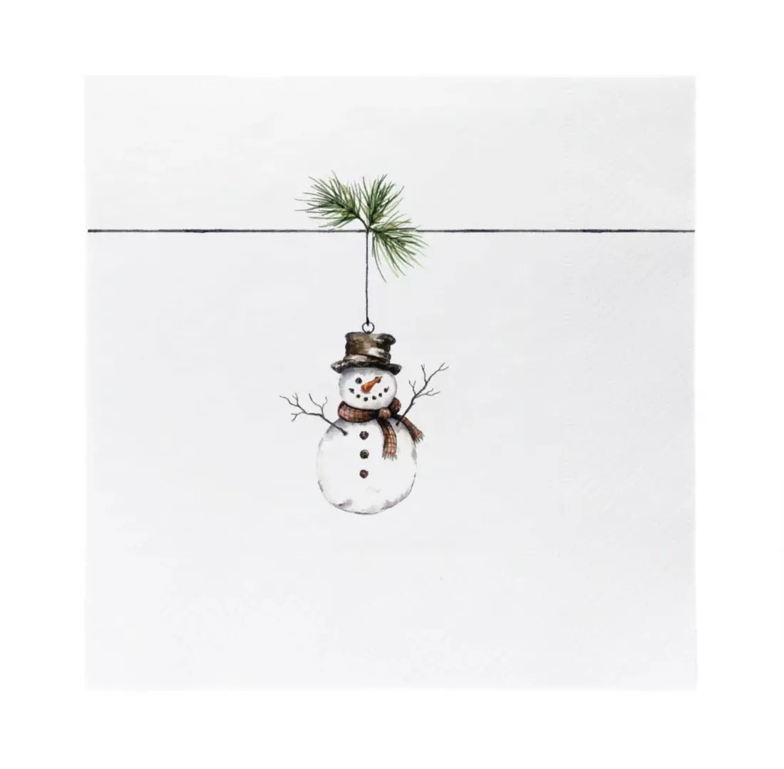 SØGNE Serviett lunsj tradisjon snømann grønn