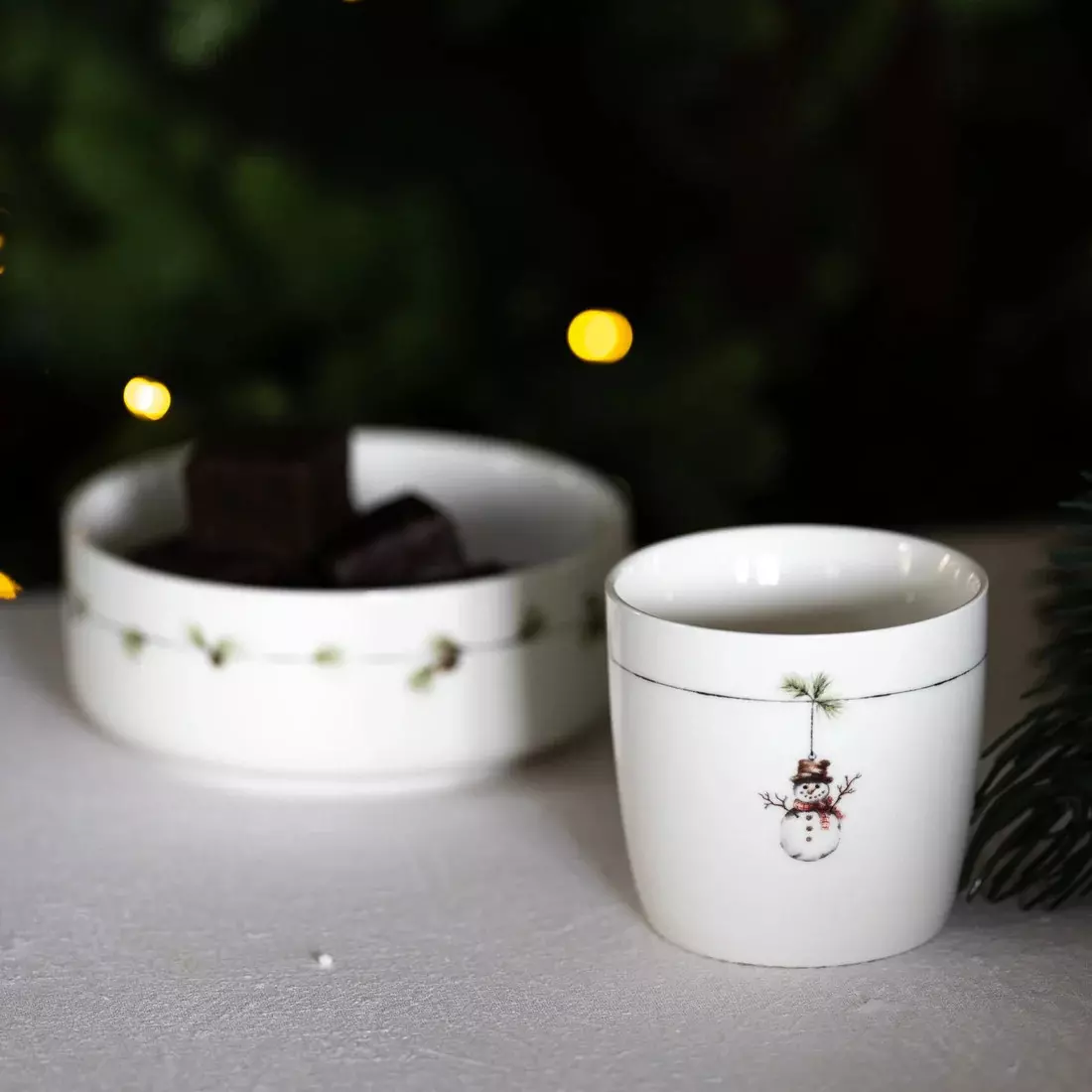 SØGNE Krus tradisjon snømann hvit