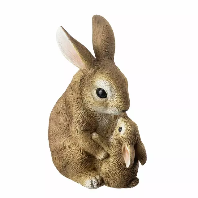 Edelweiss Kanin m/barn L13 B9 H18 cm nature