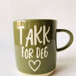Krus 9,5 cm "Takk for deg"