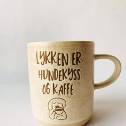 Krus 9,5 cm "Lykken er: hundekyss og kaffe"