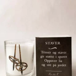 Trend Duftlys i gaveeske 8x9cm skistaver - bomull