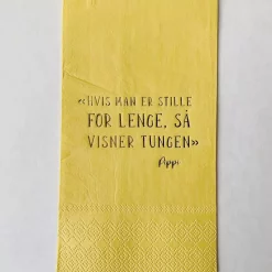 Trend Serviett Hvis man er stille for lenge 33x40 cm gul