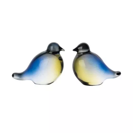 Blåmeis Glassfigur 6 cm 2 pk