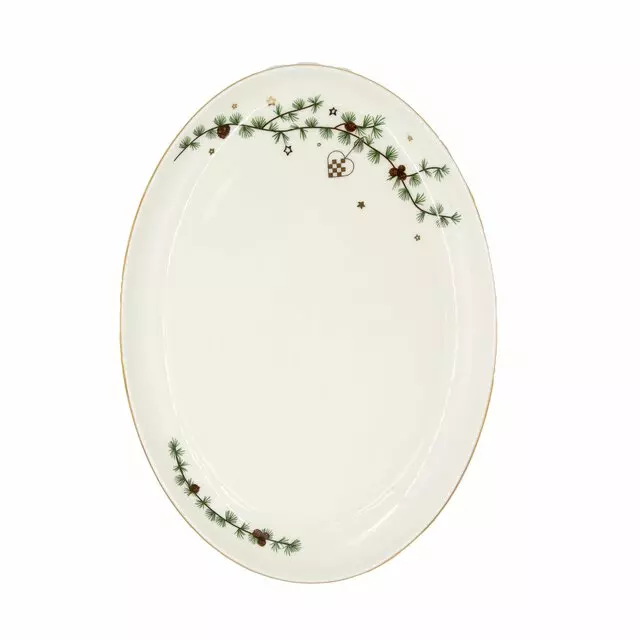 Holmen Julehjerte ovalt serveringsfat