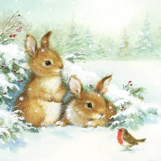 Ambiente Lunch Servietter FRIENDS IN SNOW