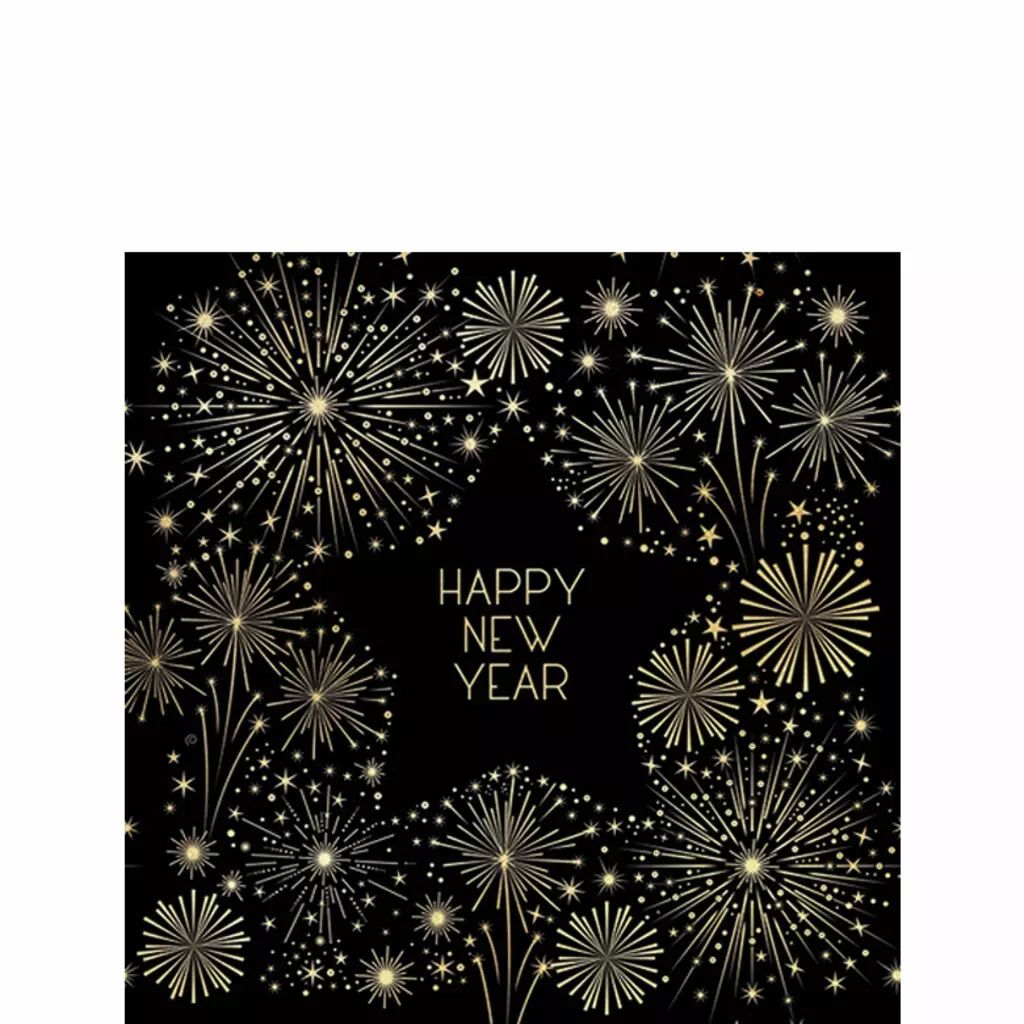 Lunsjservietter 3.lags 33x33 cm Golden New Year