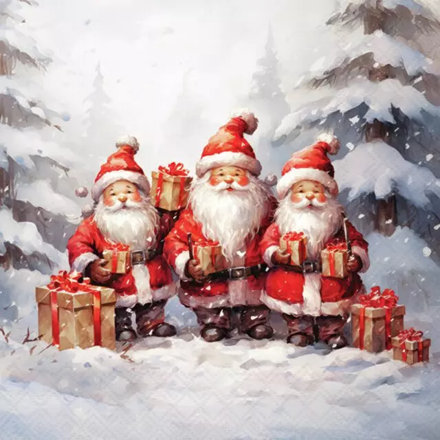 Ambiente Lunch Servietter Santa triplets