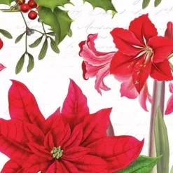 Ambiente Buffet Servietter Christmas plants white