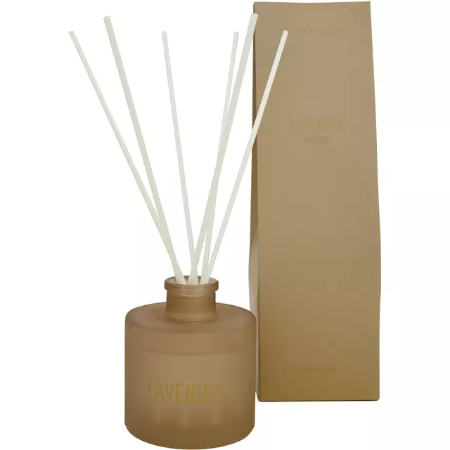 Lumiere - Duftpinner Klar 110 ml h 23,8cm. Lavendel Duftolje m/8 pinner.