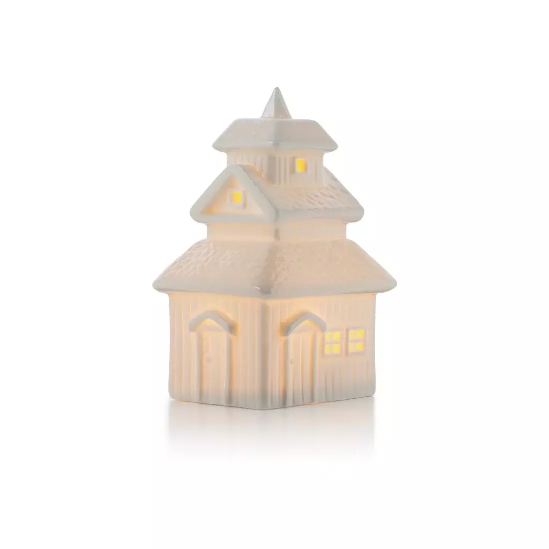 Porsgrund Jul på Tunet Stavkyrkje 9,5x11,5x17,8 cm m/ledlys