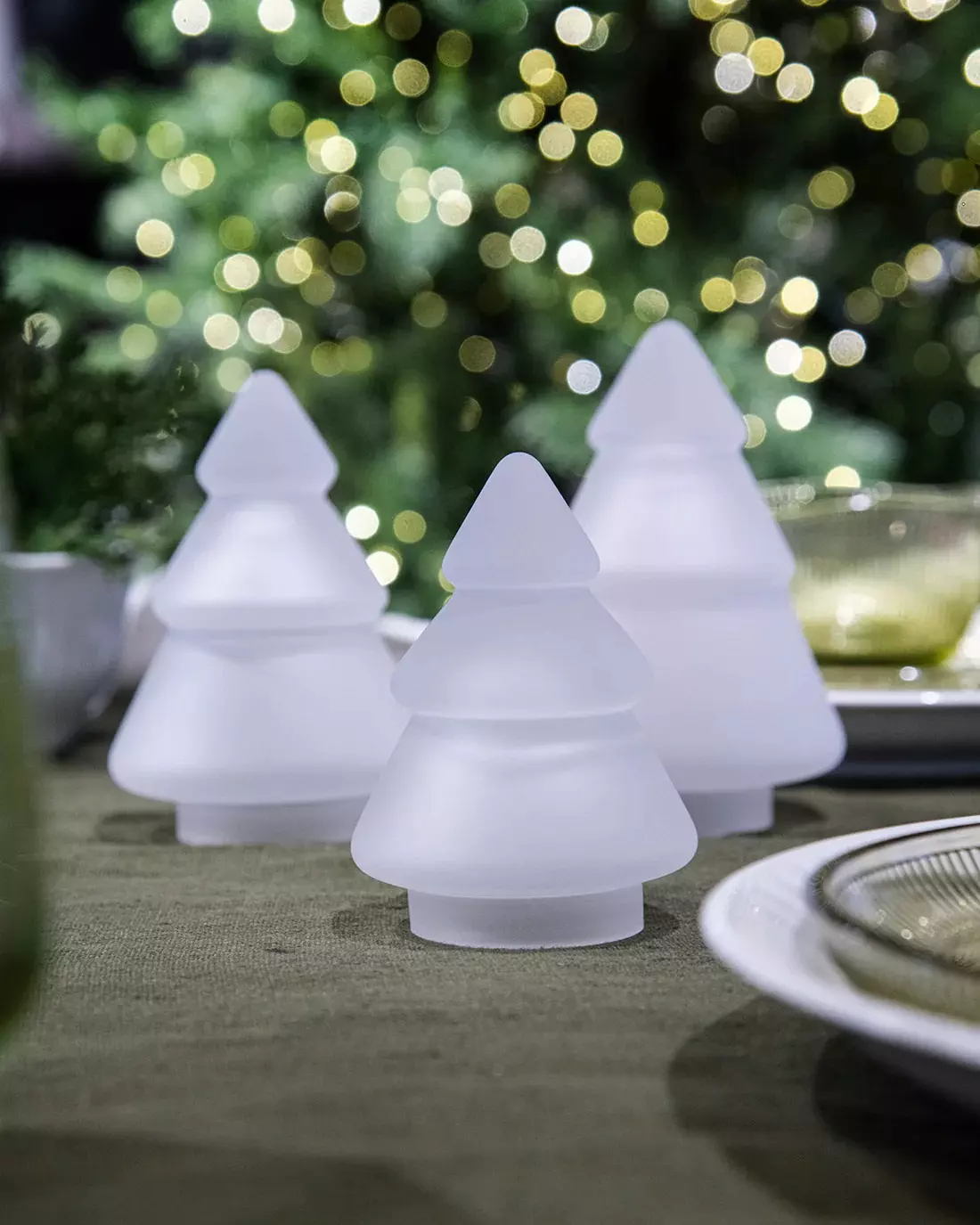 Hadeland glass Tre 11,5 cm frostet hvit