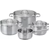 Røsle Grytesett m/lokk PureElements 7 deler Stål