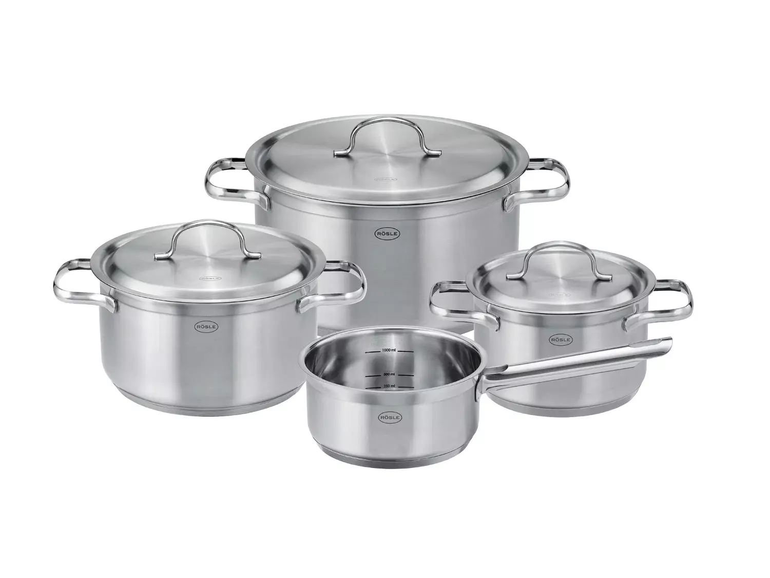 Røsle Grytesett m/lokk PureElements 7 deler Stål