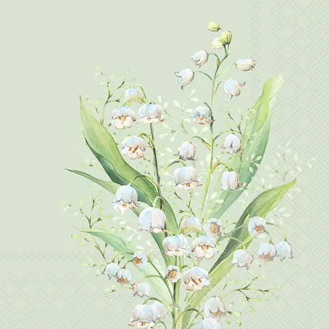 Ambiente servietter Lunch 33x33 cm,Lily of the valley green