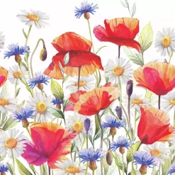 Ambiente servietter Kaffe 25x25 cm, Poppies and Cornflowers