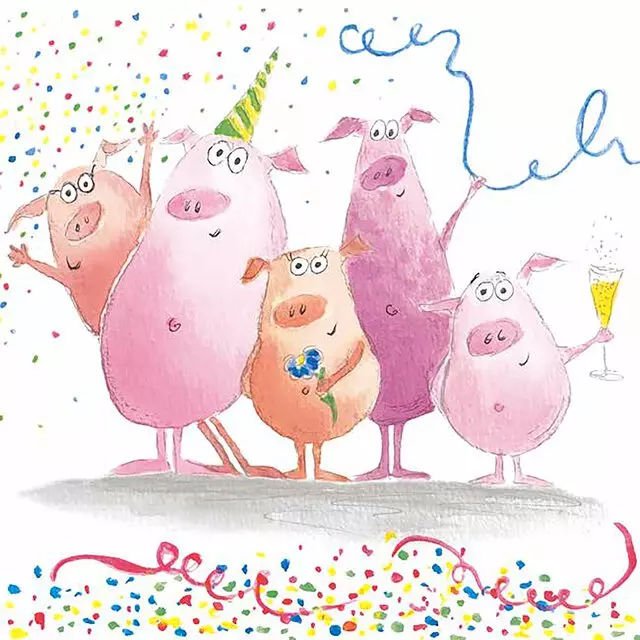 Ambiente servietter 33x33cm Festive pigs FSC Mix